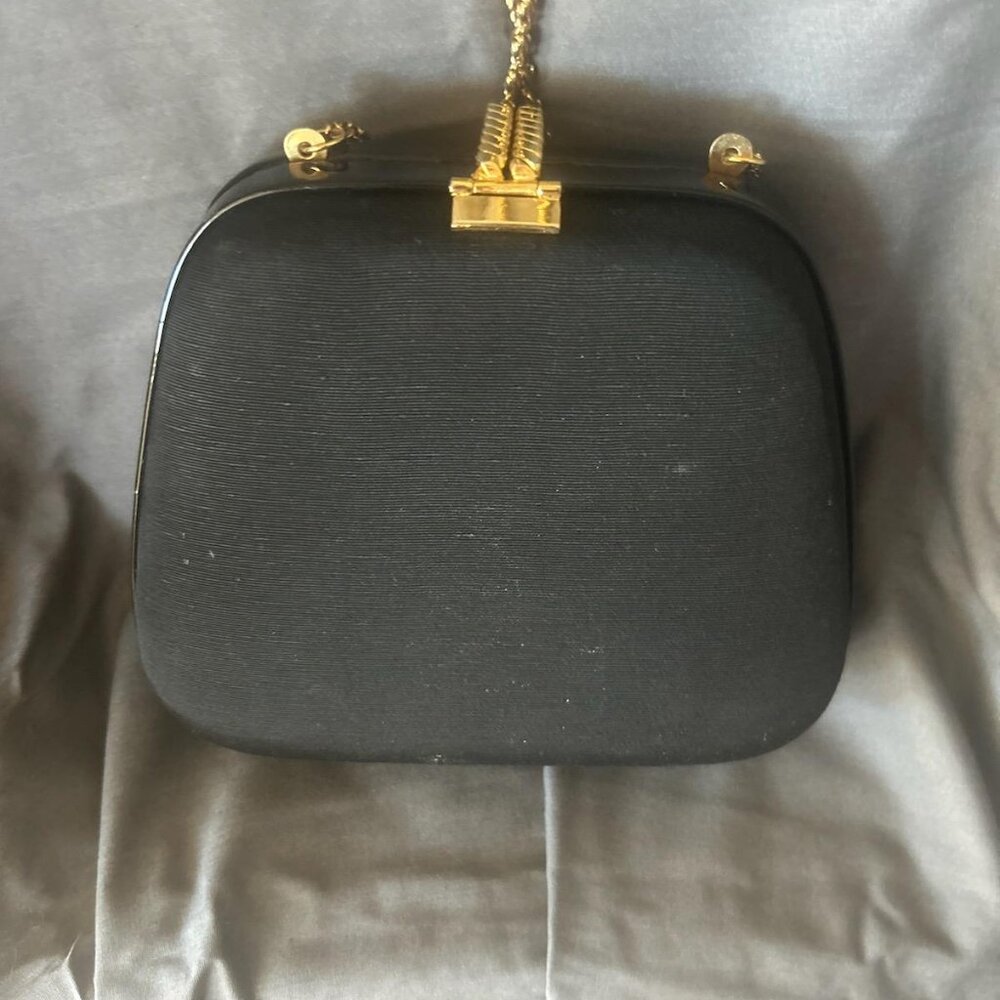 80s Studded Black and Gold Purse - Picture 2 of 2